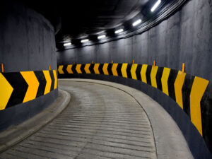 Underground garage Stripes Painted