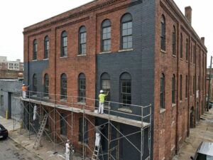 Painting a heritage commercial building